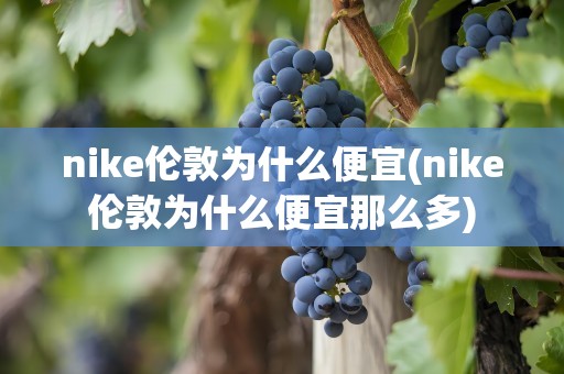 nike伦敦为什么便宜(nike伦敦为什么便宜那么多)