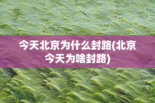 今天北京为什么封路(北京今天为啥封路)
