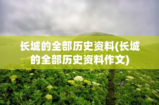 长城的全部历史资料(长城的全部历史资料作文)