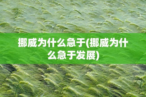 挪威为什么急于(挪威为什么急于发展)