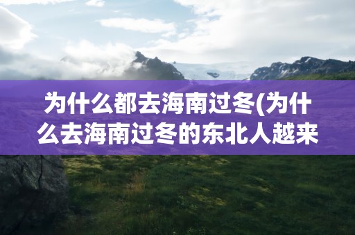 为什么都去海南过冬(为什么去海南过冬的东北人越来越少了)