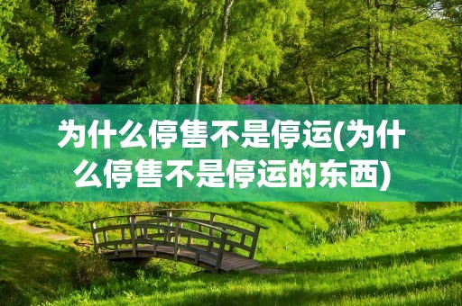 为什么停售不是停运(为什么停售不是停运的东西)