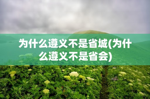 为什么遵义不是省城(为什么遵义不是省会)