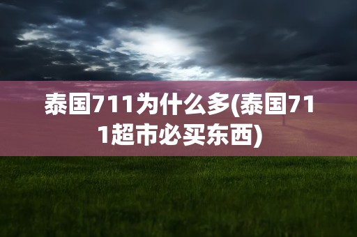 泰国711为什么多(泰国711超市必买东西)