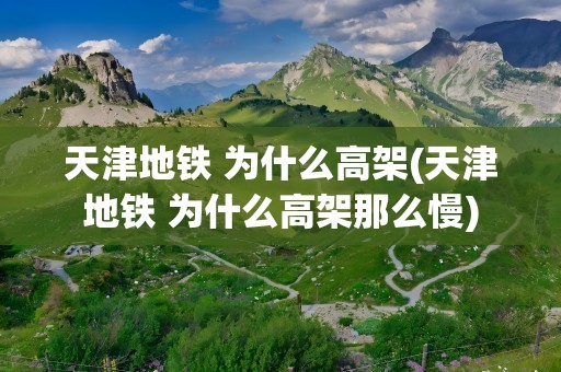天津地铁 为什么高架(天津地铁 为什么高架那么慢)