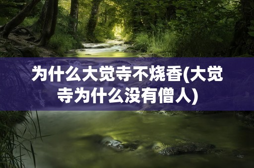 为什么大觉寺不烧香(大觉寺为什么没有僧人)