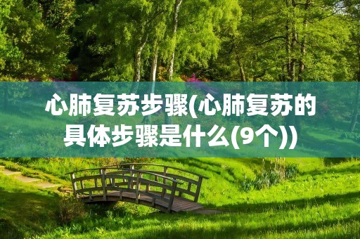 心肺复苏步骤(心肺复苏的具体步骤是什么(9个))