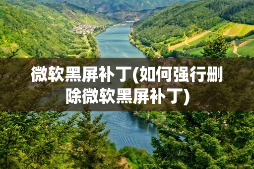 微软黑屏补丁(如何强行删除微软黑屏补丁)
