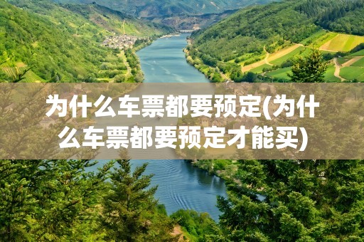 为什么车票都要预定(为什么车票都要预定才能买)