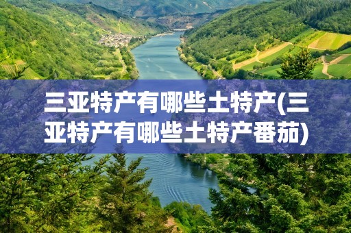 三亚特产有哪些土特产(三亚特产有哪些土特产番茄)