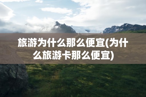 旅游为什么那么便宜(为什么旅游卡那么便宜)