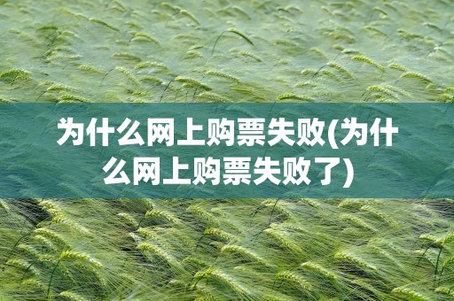为什么网上购票失败(为什么网上购票失败了)