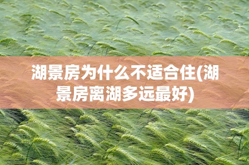 湖景房为什么不适合住(湖景房离湖多远最好)