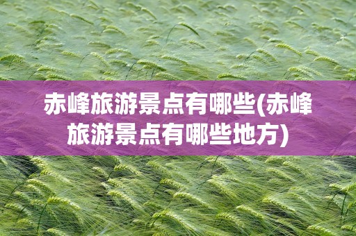 赤峰旅游景点有哪些(赤峰旅游景点有哪些地方)