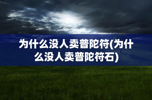 为什么没人卖普陀符(为什么没人卖普陀符石)
