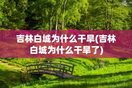 吉林白城为什么干旱(吉林白城为什么干旱了)