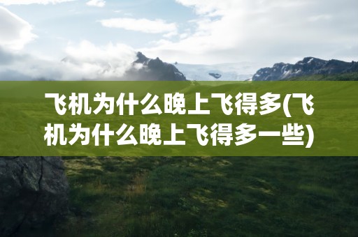 飞机为什么晚上飞得多(飞机为什么晚上飞得多一些)