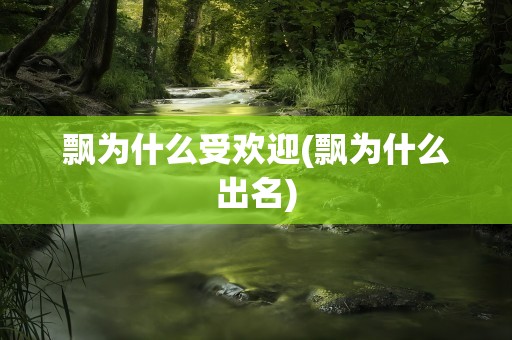 飘为什么受欢迎(飘为什么出名)