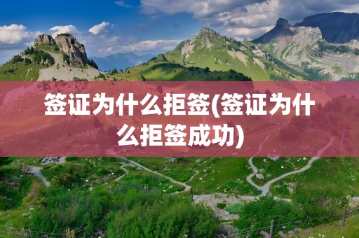 签证为什么拒签(签证为什么拒签成功)