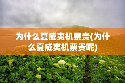 为什么夏威夷机票贵(为什么夏威夷机票贵呢)