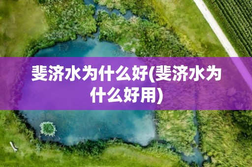 斐济水为什么好(斐济水为什么好用)