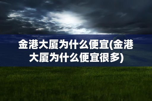 金港大厦为什么便宜(金港大厦为什么便宜很多)