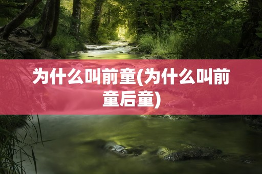 为什么叫前童(为什么叫前童后童)