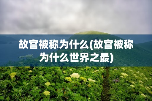 故宫被称为什么(故宫被称为什么世界之最)