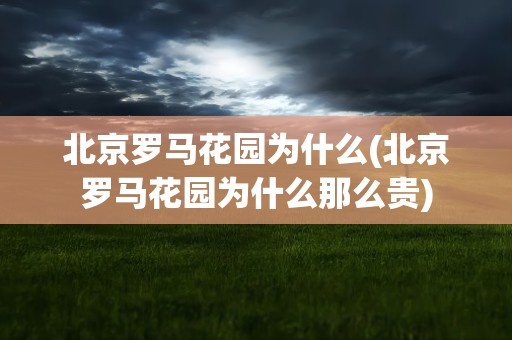 北京罗马花园为什么(北京罗马花园为什么那么贵)