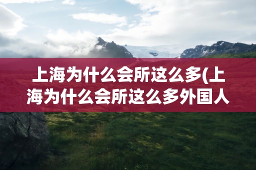 上海为什么会所这么多(上海为什么会所这么多外国人)