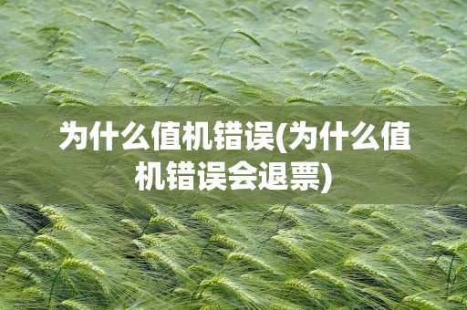 为什么值机错误(为什么值机错误会退票)
