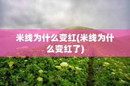 米线为什么变红(米线为什么变红了)