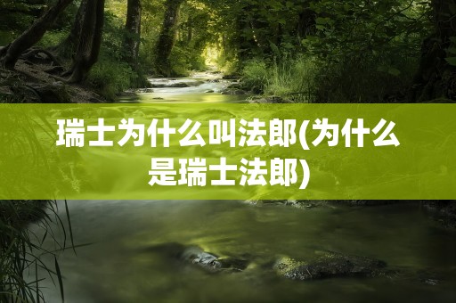 瑞士为什么叫法郎(为什么是瑞士法郎)