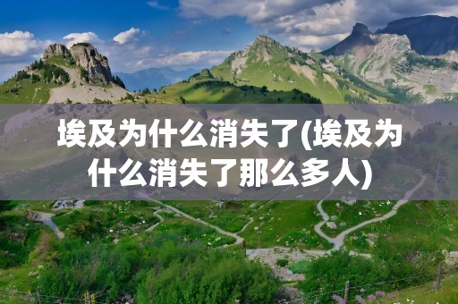 埃及为什么消失了(埃及为什么消失了那么多人)