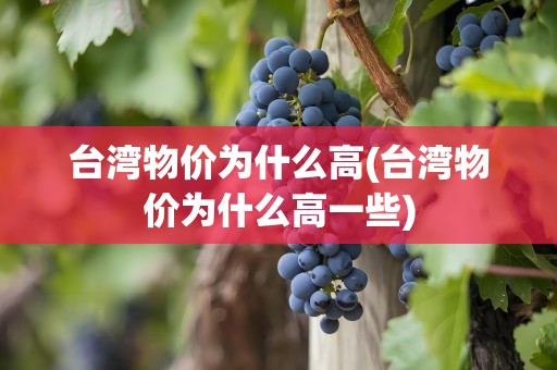 台湾物价为什么高(台湾物价为什么高一些)