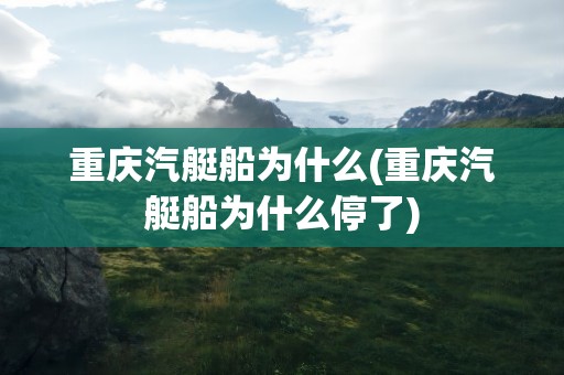 重庆汽艇船为什么(重庆汽艇船为什么停了)