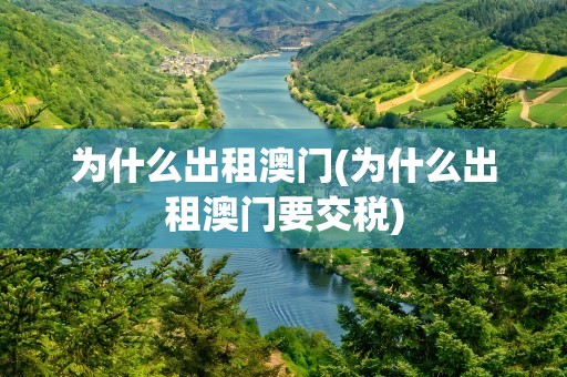 为什么出租澳门(为什么出租澳门要交税)