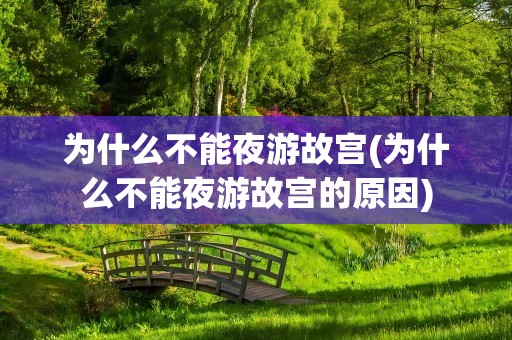 为什么不能夜游故宫(为什么不能夜游故宫的原因)
