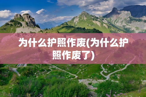 为什么护照作废(为什么护照作废了)