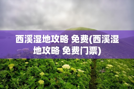 西溪湿地攻略 免费(西溪湿地攻略 免费门票)