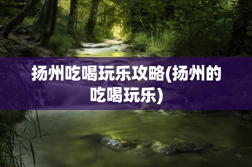 扬州吃喝玩乐攻略(扬州的吃喝玩乐)