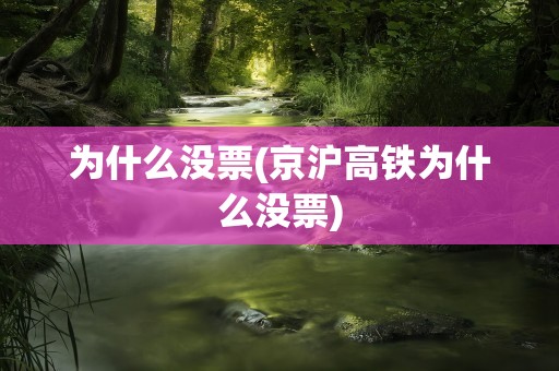 为什么没票(京沪高铁为什么没票)