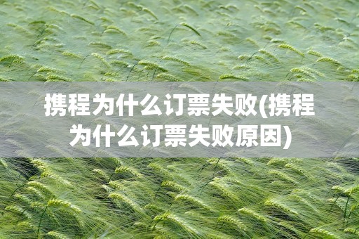 携程为什么订票失败(携程为什么订票失败原因)