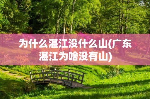 为什么湛江没什么山(广东湛江为啥没有山)