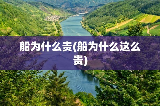船为什么贵(船为什么这么贵)