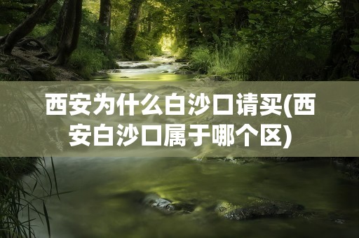 西安为什么白沙口请买(西安白沙口属于哪个区)