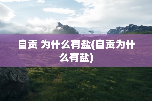 自贡 为什么有盐(自贡为什么有盐)