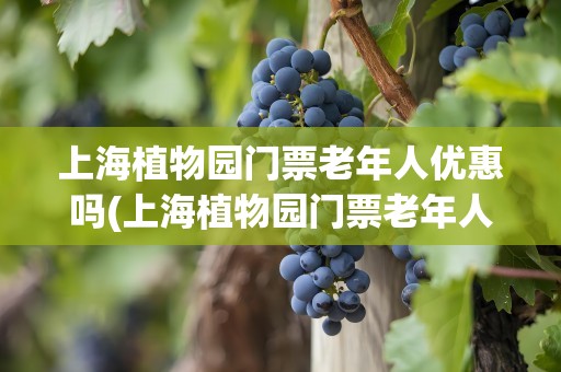 上海植物园门票老年人优惠吗(上海植物园门票老年人优惠吗现在)
