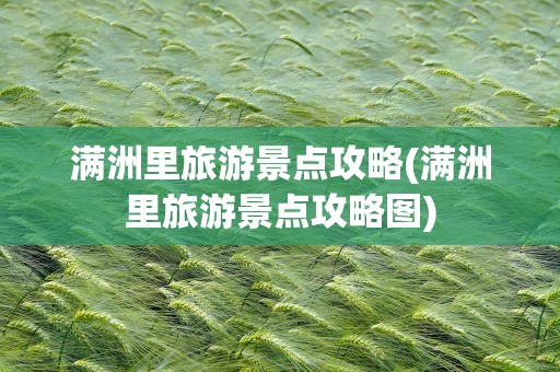 满洲里旅游景点攻略(满洲里旅游景点攻略图)