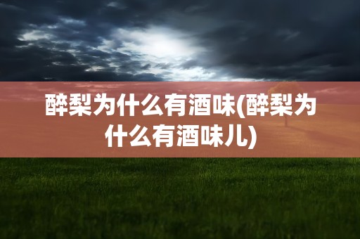 醉梨为什么有酒味(醉梨为什么有酒味儿)